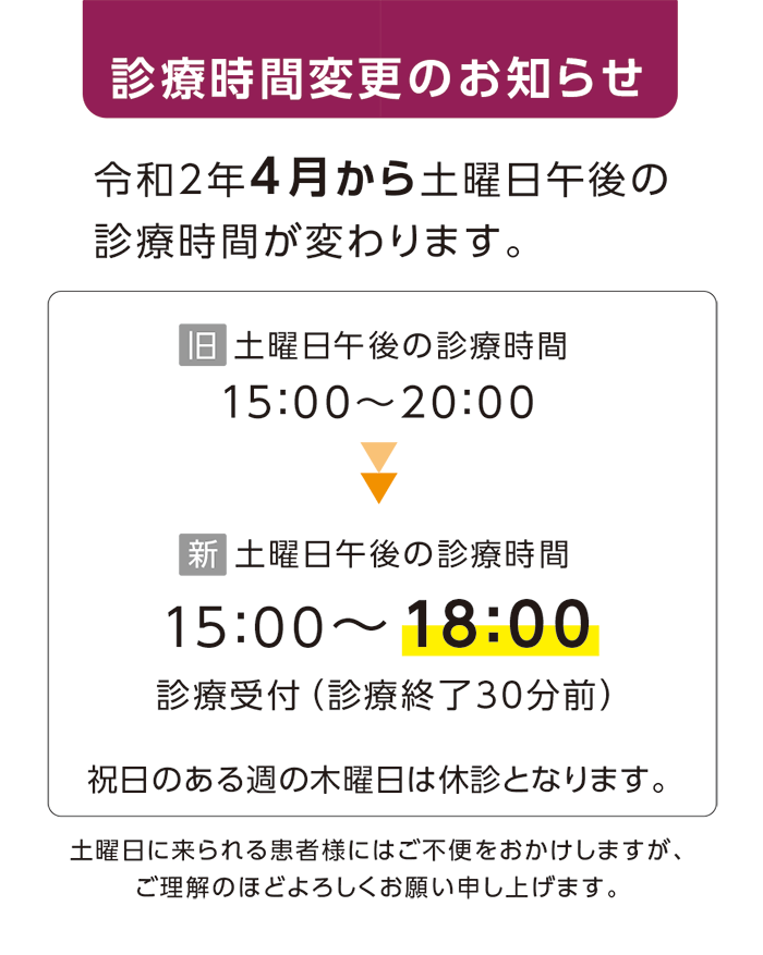 診療時間の変更について